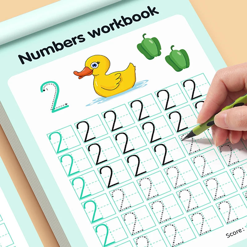 Kids Number Writing Math Workbook – 48 Pages, Ages 3–6 Kids Math Workbook Babs