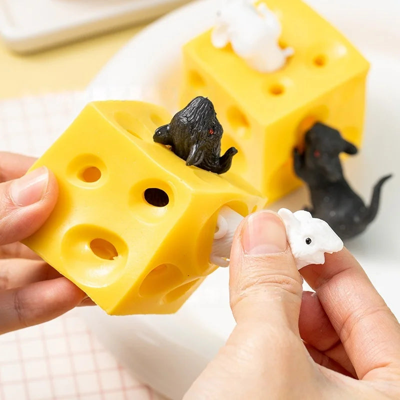 Mice in Cheese Squishy Fidget Toy – Funny Novelty Party Gift Novelty Squishy Toy Babs