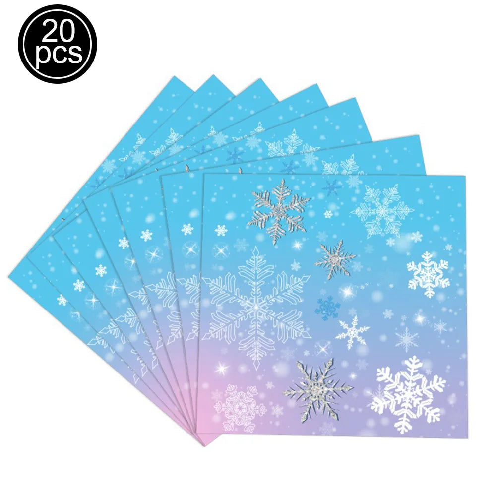 Frozen Winter Birthday Party Supplies – Plates, Cups & Balloons Party Supplies Set Babs Marble As pictures show