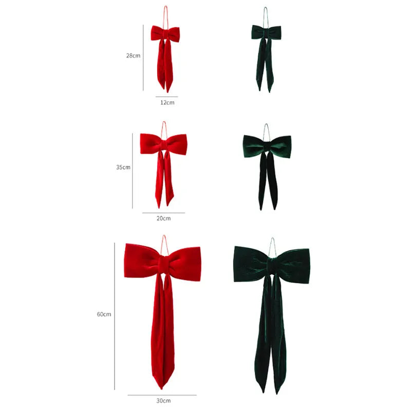 12pcs Velvet Christmas Bows – Tree & Party Hanging Ornaments Christmas Bow Ornaments Babs