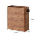 Wooden Waste Bin Large Capacity Trash Basket w/ Flap Lid Wooden Waste Bin Babs Dark Color Small