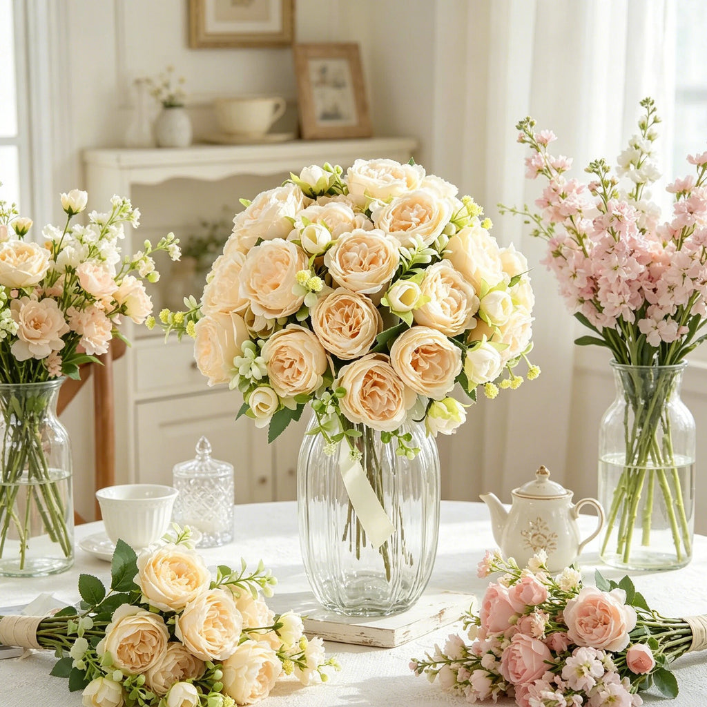 Artificial Silk Peony Flowers – Wedding & Home Décor Bouquet Artificial Silk Flowers Babs