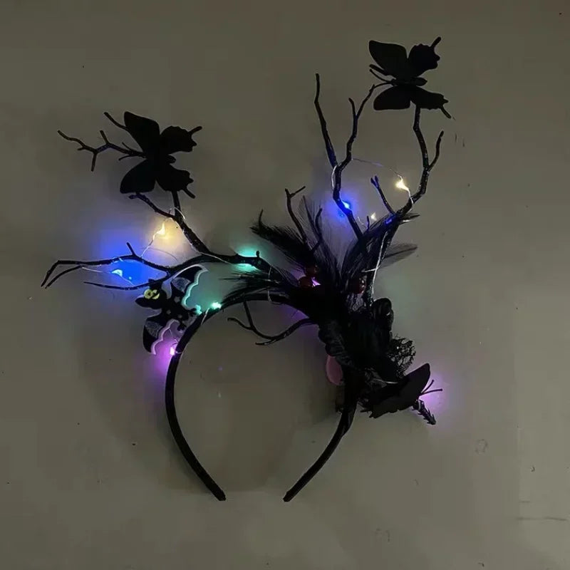Halloween LED Light-Up Antler Headband | Glow Party Cosplay LED Party Headband Babs 1
