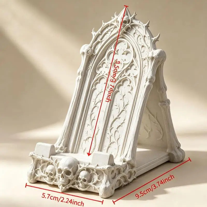 Gothic Skull Phone Stand – Dark Desktop Phone Holder Decorative Phone Stand Babs A2