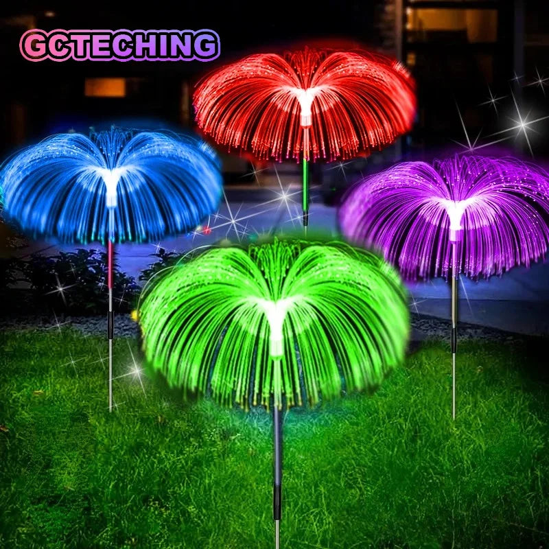 Solar Fiber Jellyfish Garden Stake Light – Color-Changing LED Lawn Solar Garden Stake Light Babs