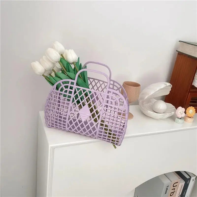 2-Pack Foldable Mesh Laundry Basket – Portable Plastic Wash Basket Foldable Laundry Basket Babs