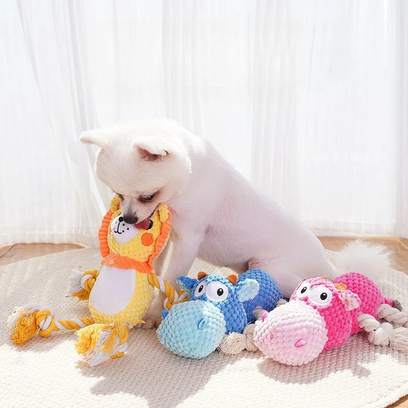 Pet Voice Plush Dog Toy – Squeaky Interactive Chew & Grind Doll Interactive Dog Toy Babs
