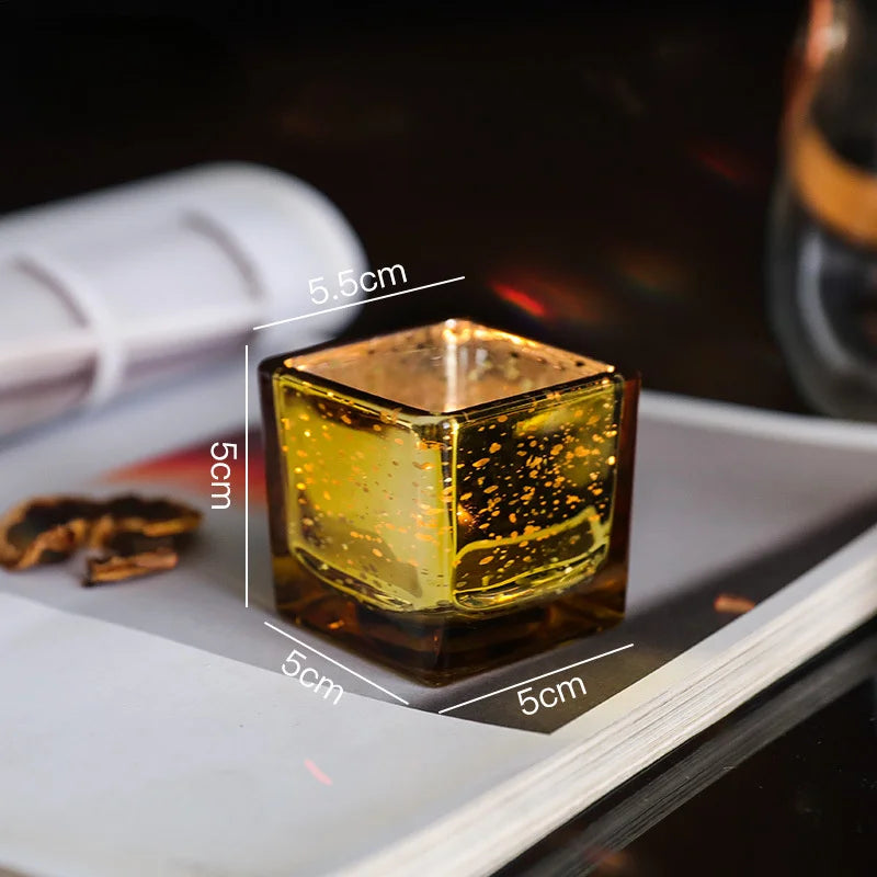 Square Glass Candle Holder – Home, Dining & Event Décor Glass Candle Holder Babs gold