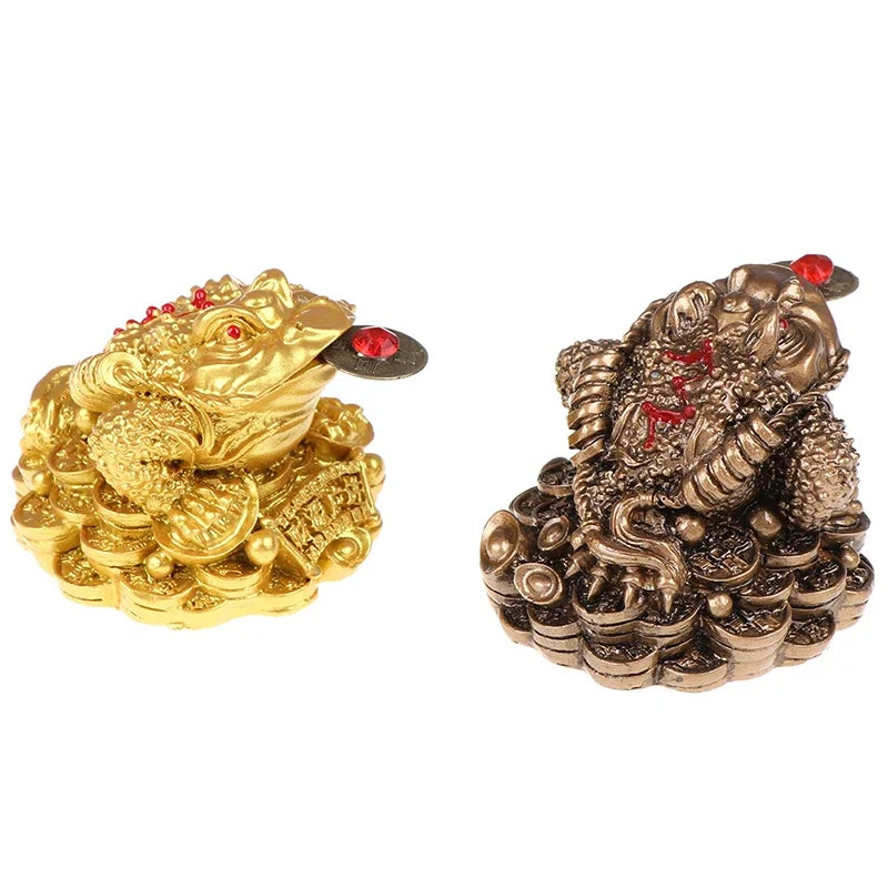 Feng Shui Golden Money Frog Toad Resin Tabletop Ornament Feng Shui Figurine Babs