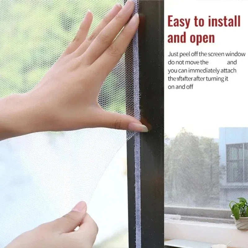 Self-Adhesive Mosquito Window Screen Net – Hook & Loop Bug Mesh Window Mosquito Screen Babs