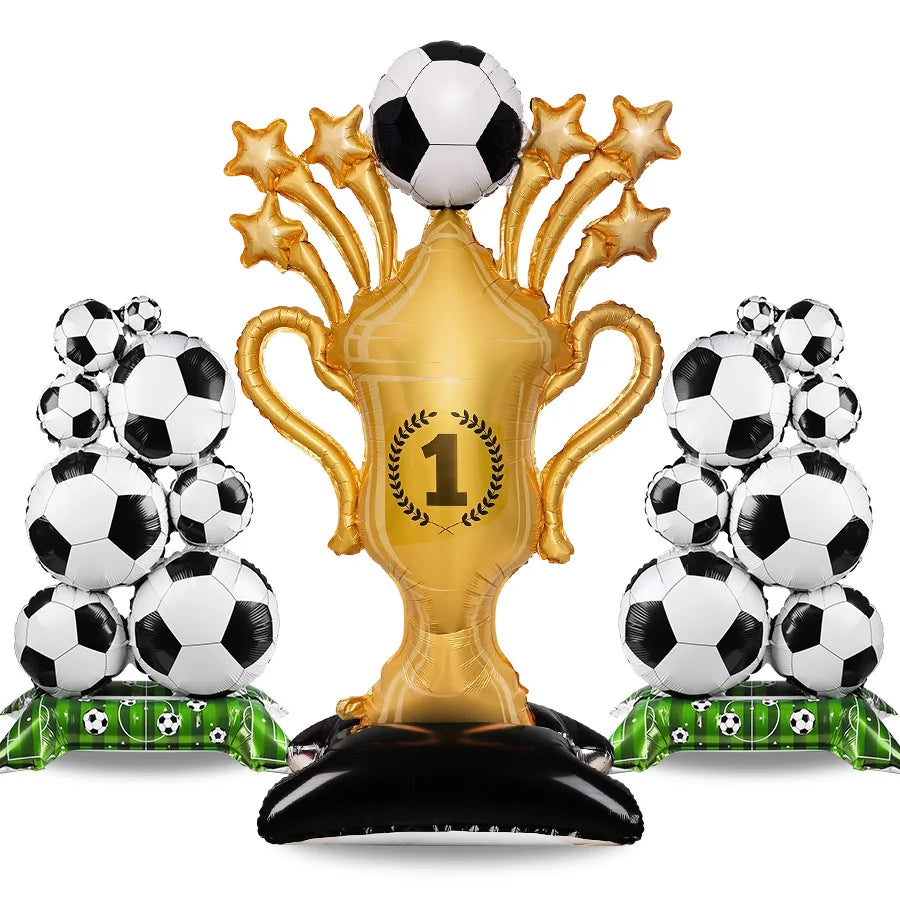 Soccer Trophy Foil Balloon Kit – Football Birthday Party Decor Party Balloon Kit Babs