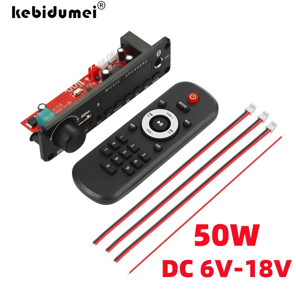 KEBIDUMEI 50W Bluetooth 5.0 MP3 Amplifier Decoder Board USB TF FM Bluetooth Amplifier Board Babs
