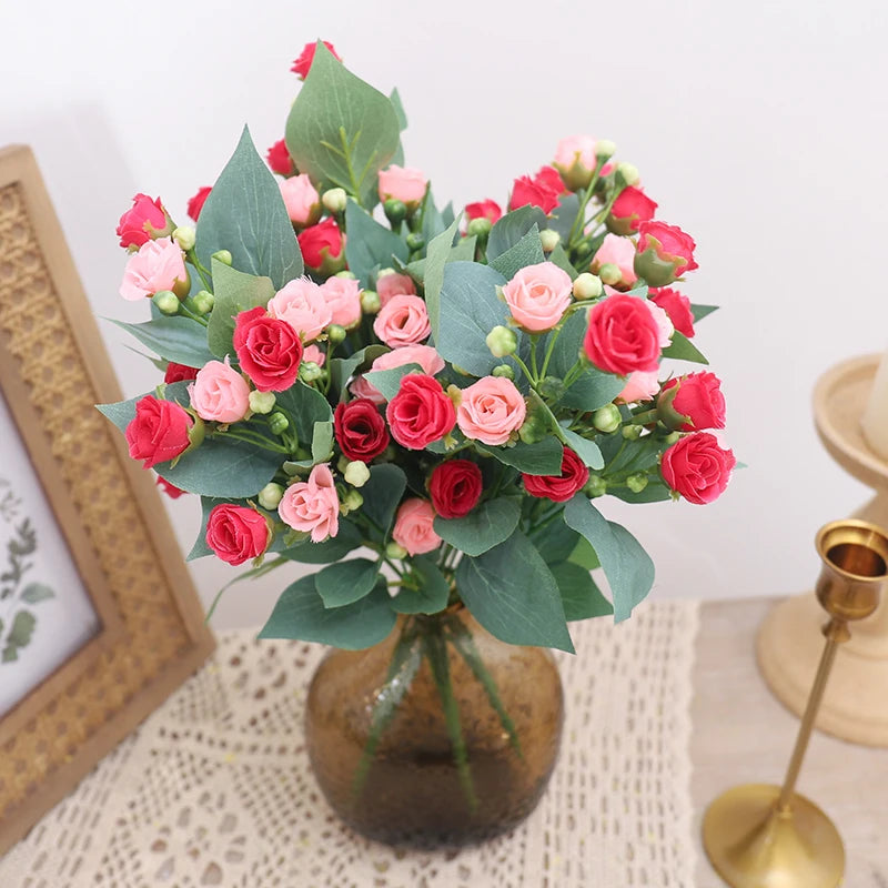 Silk Rose Artificial Flower Bouquet | Wedding & Home Décor Artificial Silk Flowers Babs