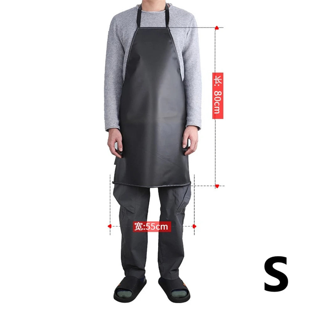 Waterproof Black PVC Apron – Oil-Resistant Kitchen & Work Waterproof PVC Apron Babs S 80x55cm