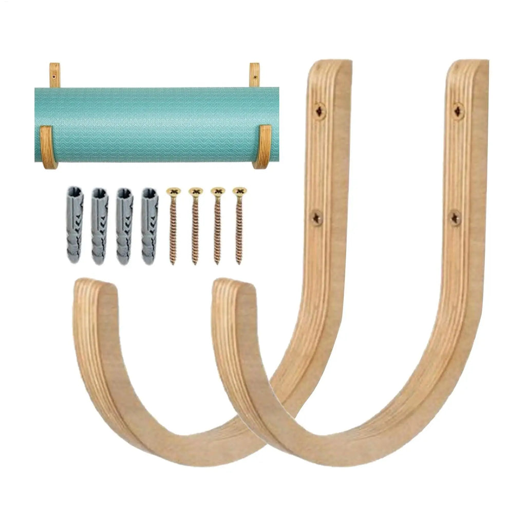 Wooden Yoga Mat Wall Mount Storage Rack – Set of 2 Yoga Mat Storage Rack Babs