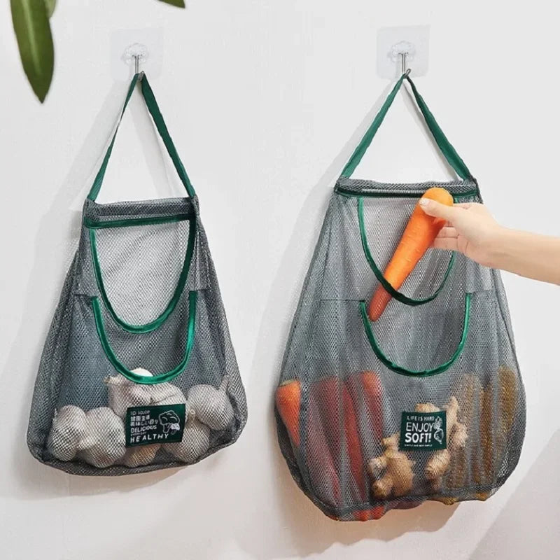 Kitchen Hanging Mesh Bag – Reusable Fruit & Vegetable Storage Net Produce Storage Bag Babs