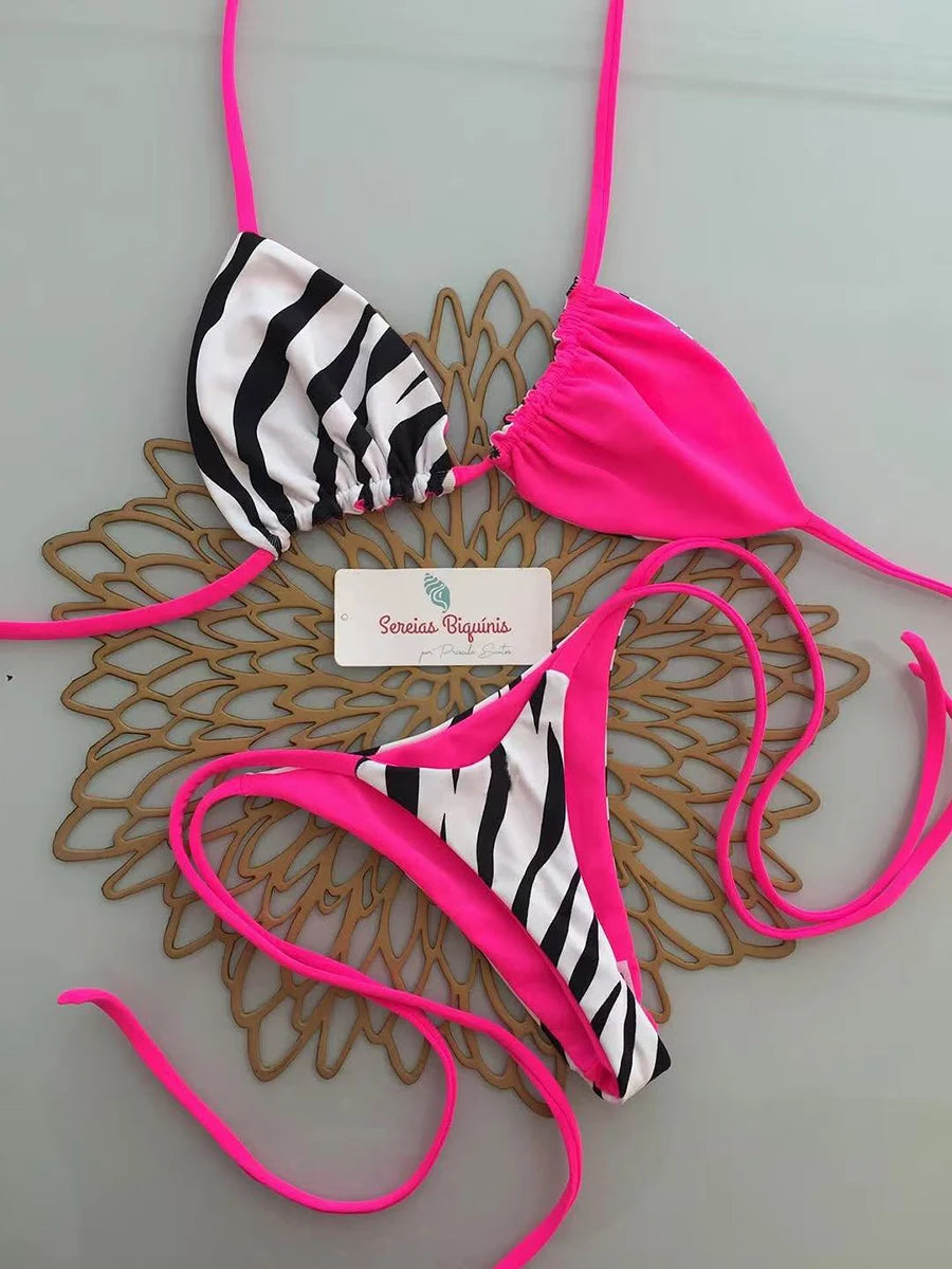 Women's Push Up Micro Bikini Set – Brazilian String Swimwear Women's Bikini Set Babs F M