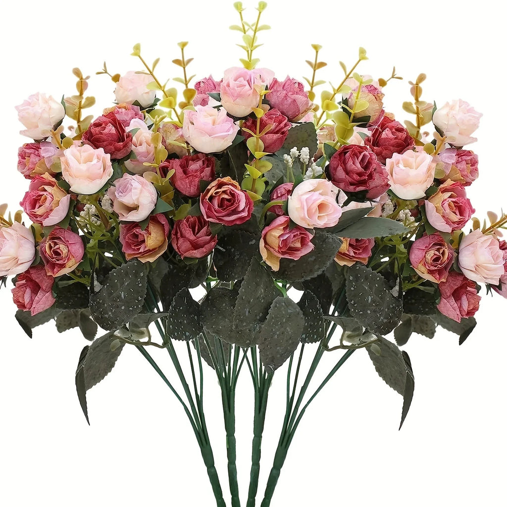 Artificial Silk Roses – Wedding, Home & Festival Decor (1–5 Pcs) Artificial Silk Flowers Babs