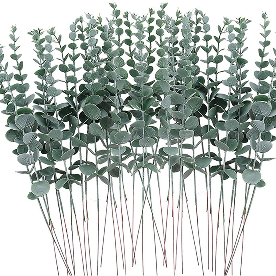 Artificial Eucalyptus Stems – Wedding, Wreath & Home Decor Artificial Leaf Stems Babs green 30pieces