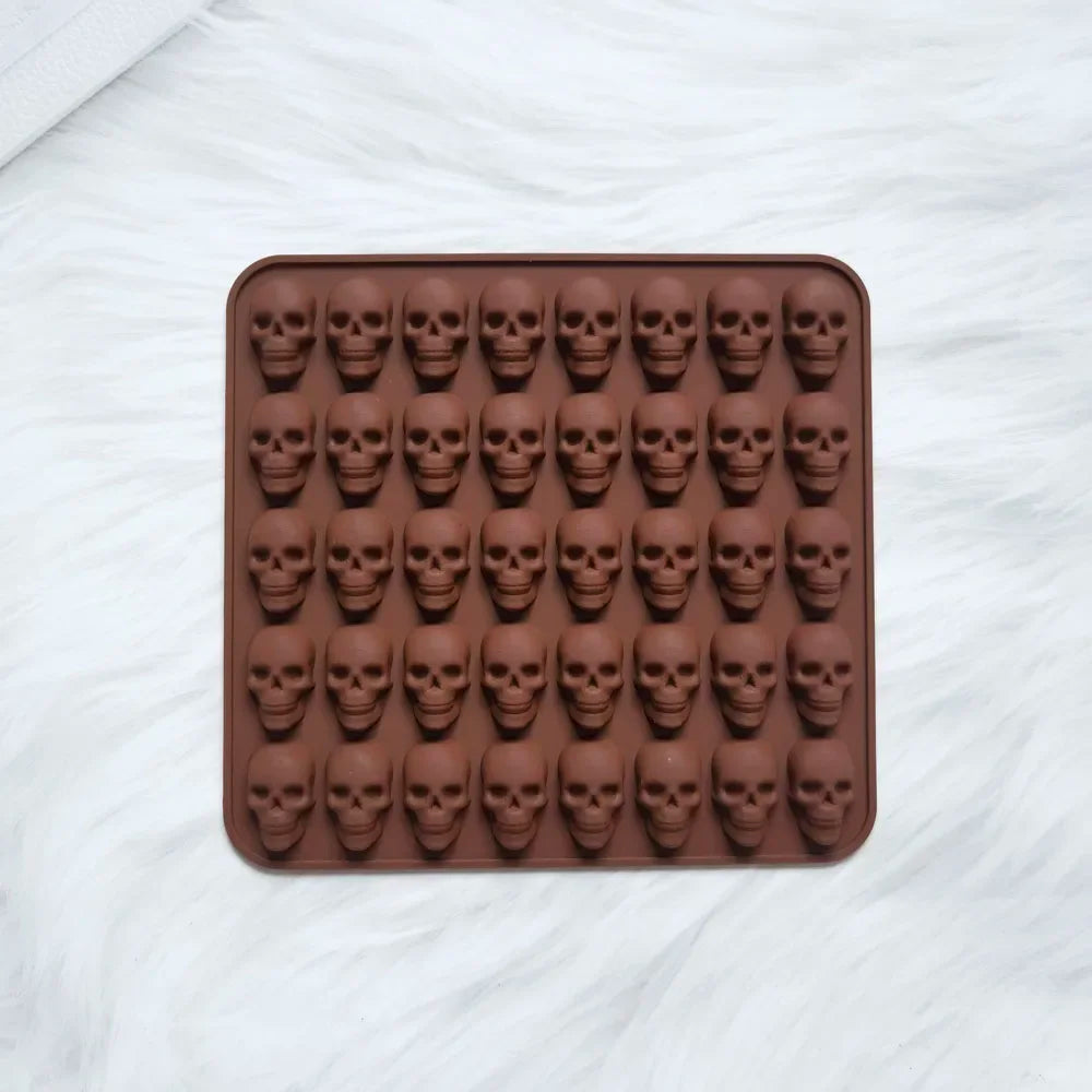 40-Hole Skull Silicone Mold – Ice, Candy & Chocolate Silicone Baking Mold Babs chocolate