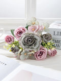Silk Rose Artificial Flower Bouquet – Wedding & Home Decor Artificial Silk Flower Babs color 6 1 pc
