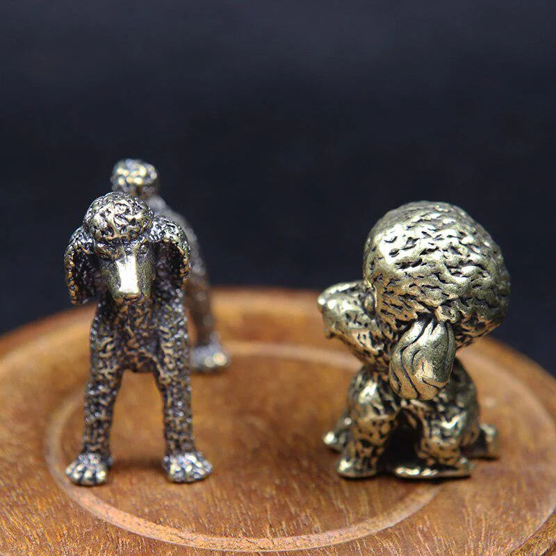 Vintage Brass Poodle Figurine – Copper Dog Statue Ornament Decorative Figurine Babs