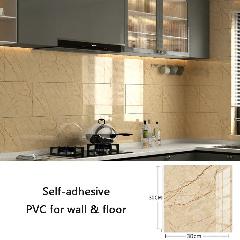 10pcs PVC Marble Tile Wall Stickers – Waterproof Self-Adhesive Decal Wall Tile Stickers Babs 6027 10pcs