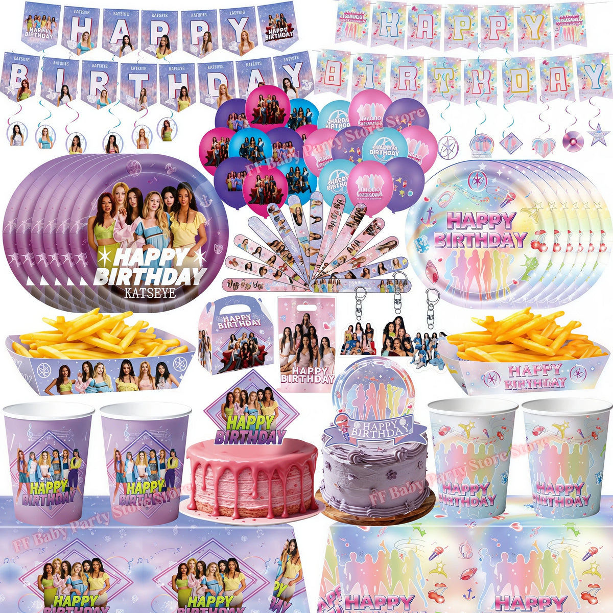 Katseye Kpop Birthday Party Supplies – Plates, Cups & Balloons Party Supplies Set Babs