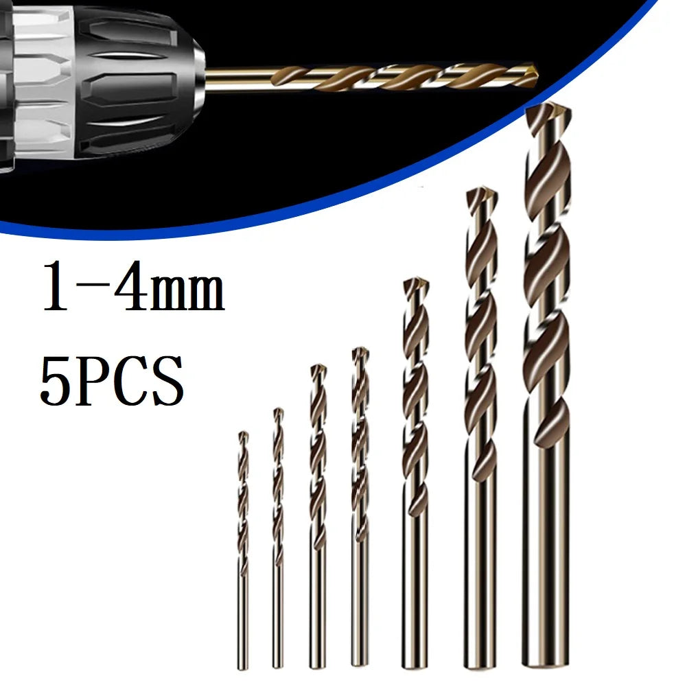 5-Piece M35 Cobalt HSS Drill Bit Set 1–4mm – Metal & Wood Cobalt Drill Bit Set Babs