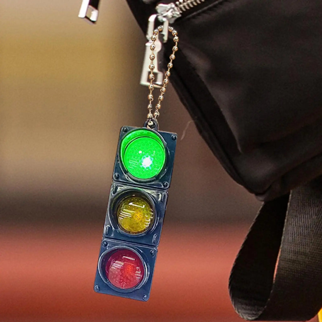 LED Traffic Light Keychain | Mini Pedestrian Light Key Ring Novelty Keychain Babs