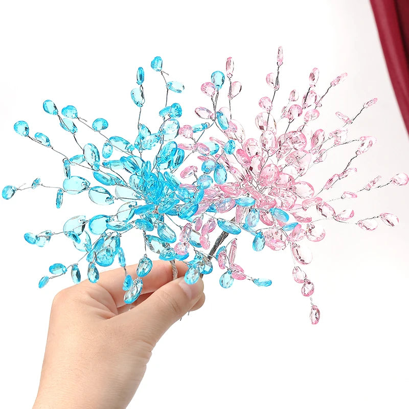 10Pcs Acrylic Crystal Teardrop Bead Bouquet – DIY Wedding Décor Artificial Flower Bouquet Babs