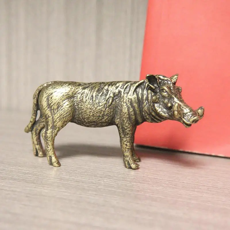 Heavy Brass Wild Boar Statue | Handmade Animal Sculpture Decor Brass Animal Figurine Babs 1pc