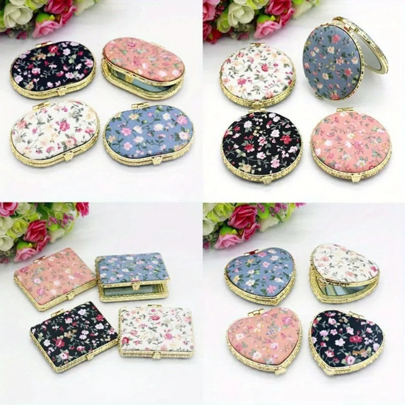 Mini Foldable Makeup Mirror – Chinese Floral Two-Sided Compact Compact Makeup Mirror Babs