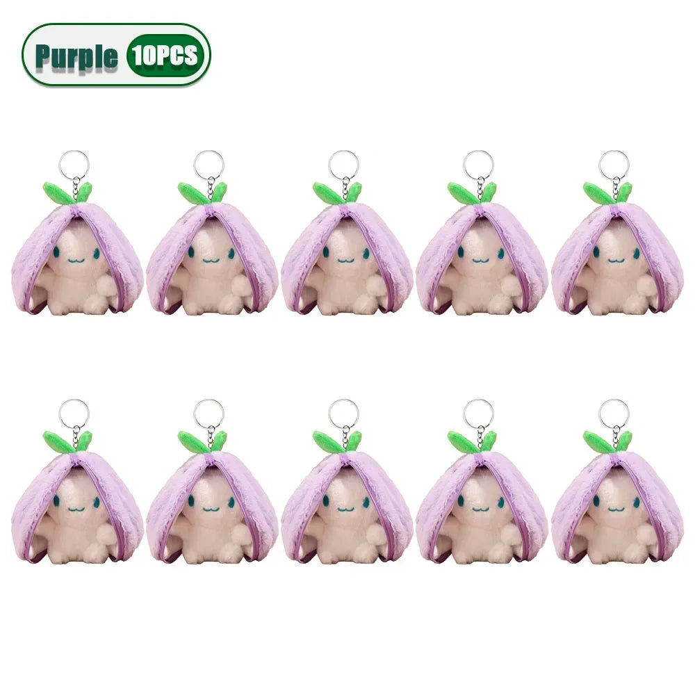 Transforming Bunny Plush Toy – Strawberry & Carrot Rabbit Doll Transforming Plush Toy Babs Purple-10PC