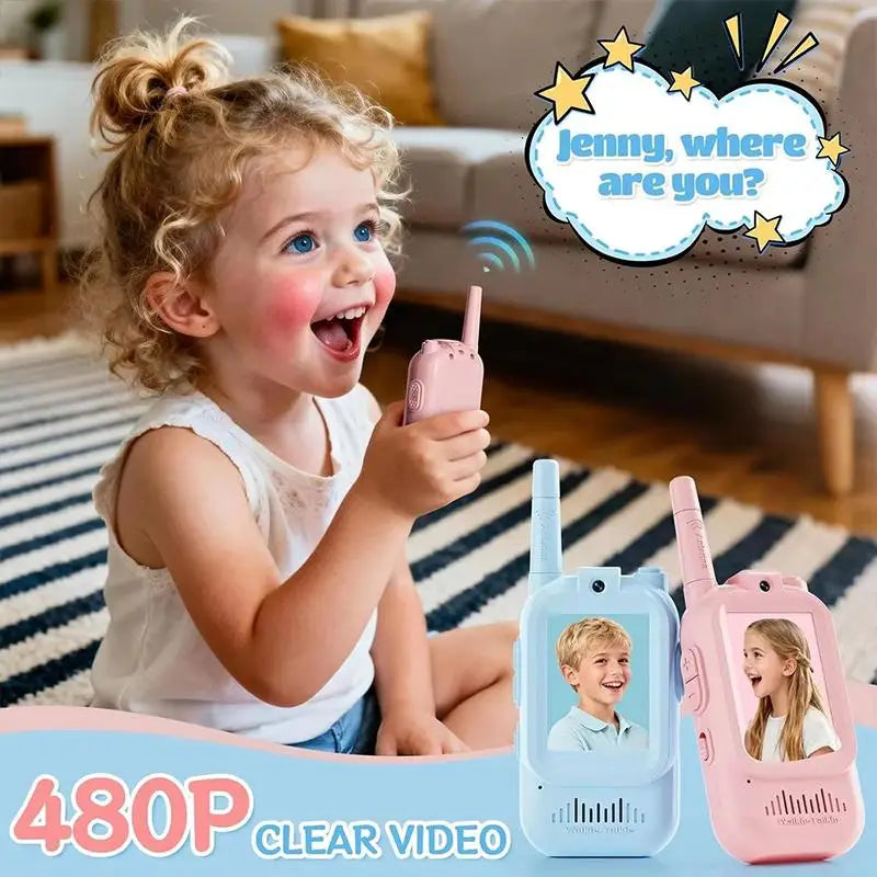 HUXUAN Video Walkie Talkies for Kids 2-Pack | HD Screen & Camera Kids Video Walkie Talkie Babs