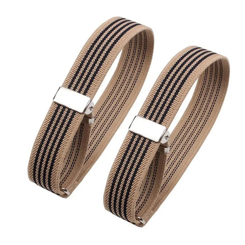 2 Pairs Elastic Armband Shirt Sleeve Holders – Men's Arm Cuffs Sleeve Holder Armband Babs 2 Pairs-Brown