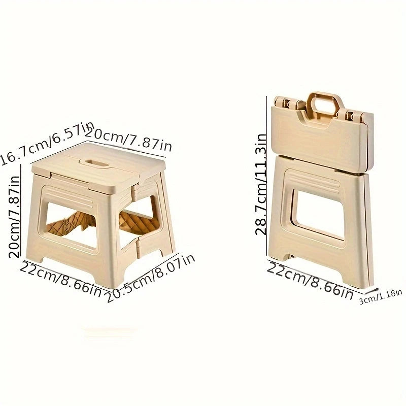 Folding Step Stool – Lightweight Non-Slip Plastic Stool for Home Folding Step Stool Babs