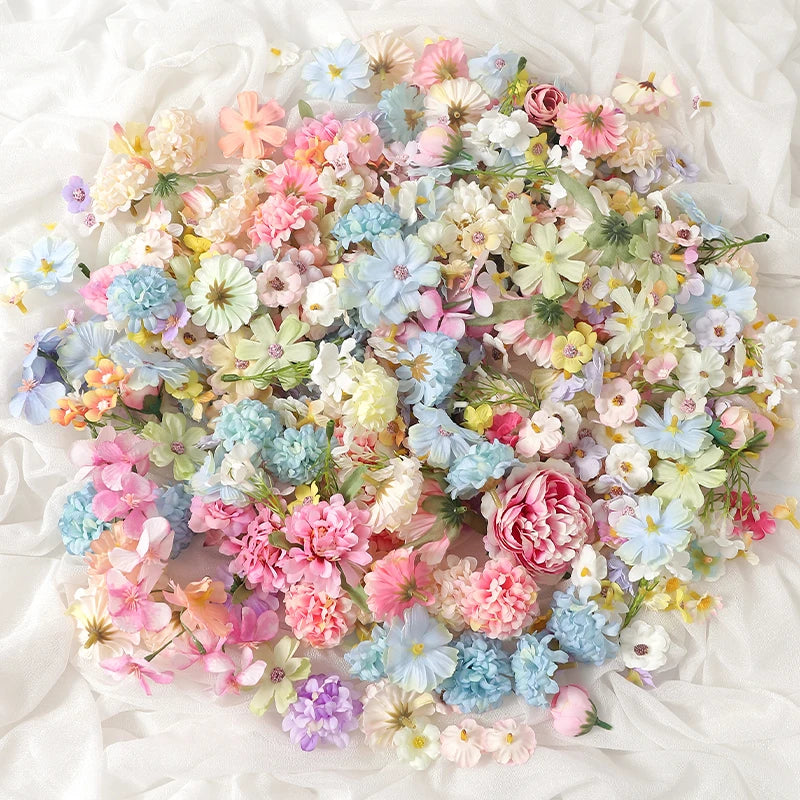 50Pcs Mini Silk Artificial Flowers for Wedding & Home Decor Artificial Silk Flowers Babs Mix 50Pcs