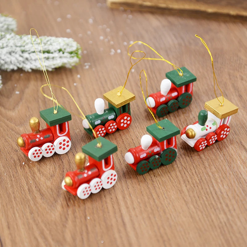 Wooden Train Christmas Tree Ornaments – Mini Hanging Pendants 2026 Christmas Tree Ornament Babs