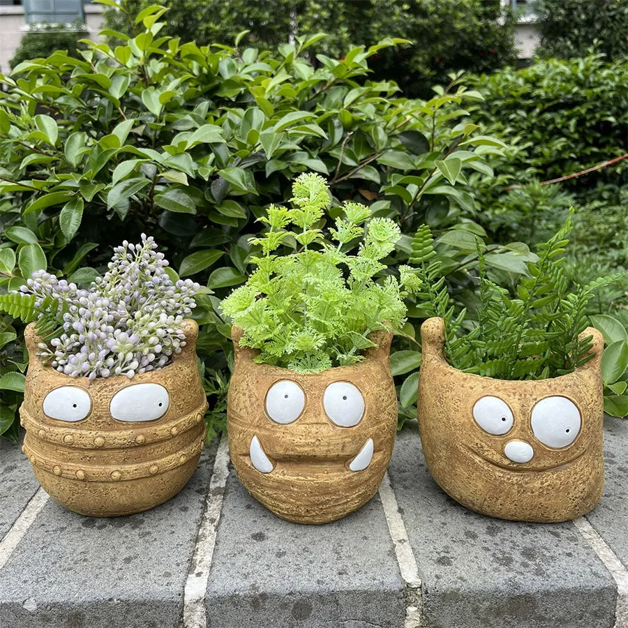 Funny Expression Flower Pot – Novelty Garden Statue Decor Novelty Flower Pot Babs