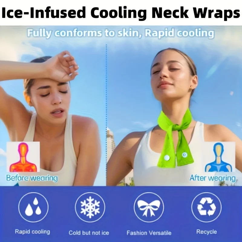 Cooling Ice Scarf – Outdoor Sports Headband & Sweat Wipe Cooling Sports Scarf Babs