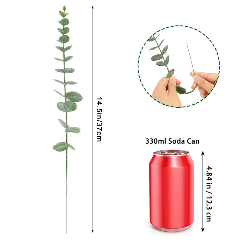 Artificial Eucalyptus Branches Fake Green Stems – 6/12/18pcs Artificial Plant Stems Babs