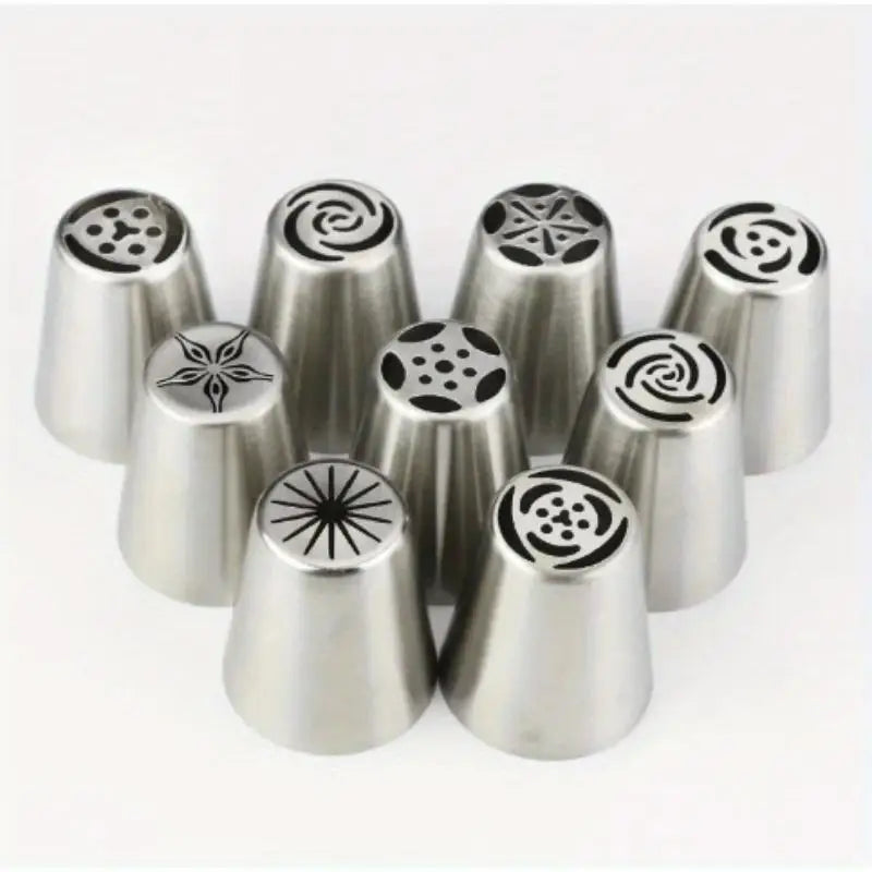 9pc Russian Piping Tips Set – Stainless Steel Cake Nozzles | Babs Cake Decorating Tips Babs