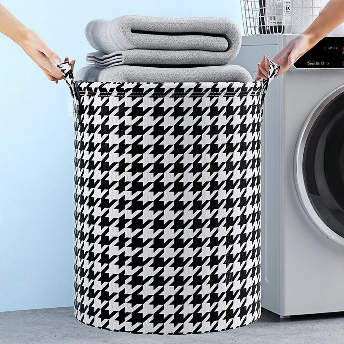 Collapsible Tall Laundry Basket with Handles – Large Round Hamper Laundry Hamper Basket Babs