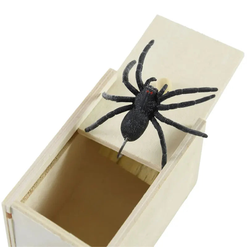 Simulation Spider in Wooden Box – Halloween Prank Toy Prank Joke Toy Babs