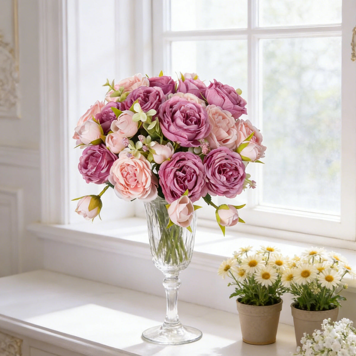 Silk Peony Artificial Flower Bouquet for Home & Wedding Décor Artificial Flower Bouquet Babs