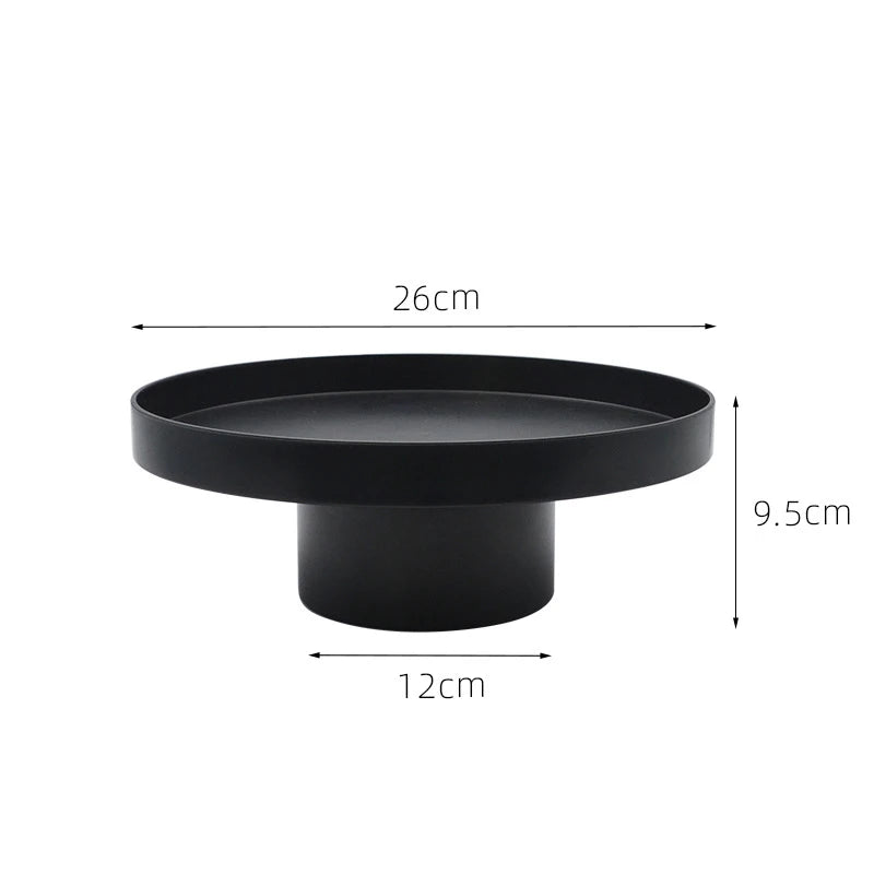 Modern Round Storage Tray – Desk, Jewelry & Kitchen Organizer Decorative Storage Tray Babs Black Large