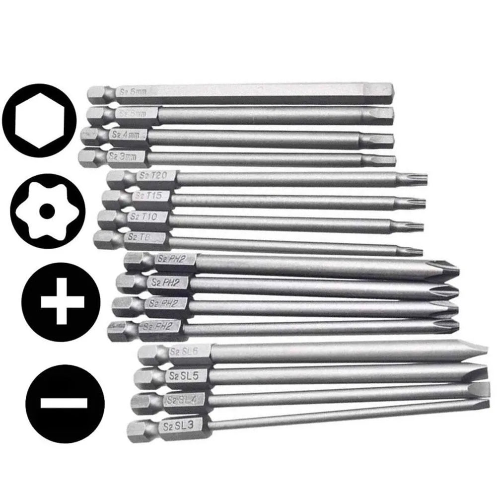 4-Piece Magnetic Screwdriver Bit Set – 1/4" Hex Shank Alloy Steel Screwdriver Bit Set Babs