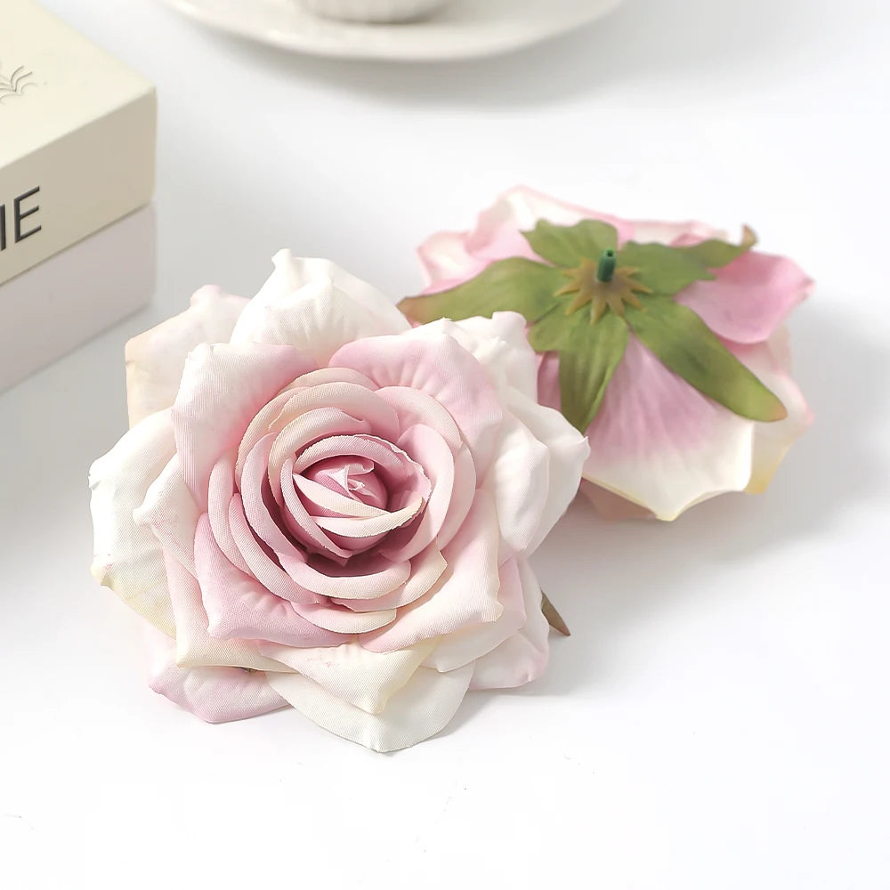 Silk Rose Artificial Flower Heads for Wedding & Home Decor 3/5 Pcs Artificial Flower Heads Babs E style 5Pcs
