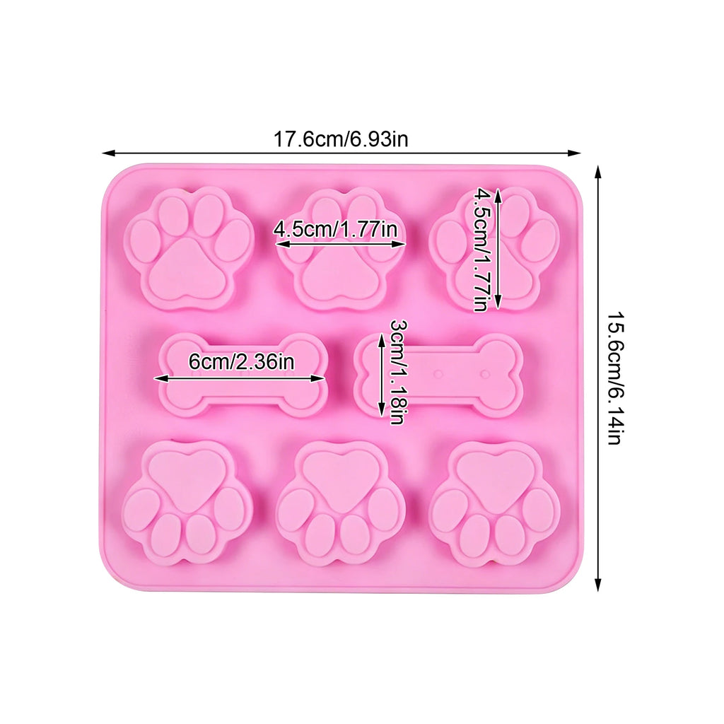 Paw Print Silicone Baking Mold – 6-Cavity Dog & Cat Treat Pan Silicone Baking Mold Babs